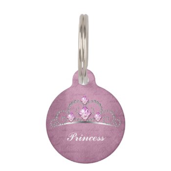 Pink Princess Pet Name Tag by Lilleaf at Zazzle