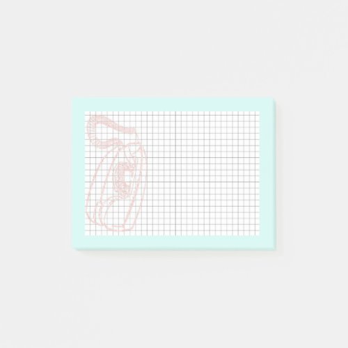 Pink Princess Phone post it note with grid