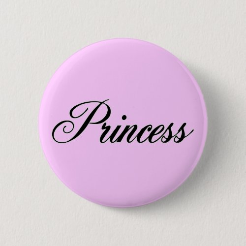 Pink Princess Pin Back Button