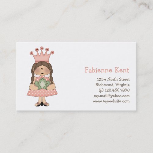 Pink Princess · Princess &amp; Frog Business Card