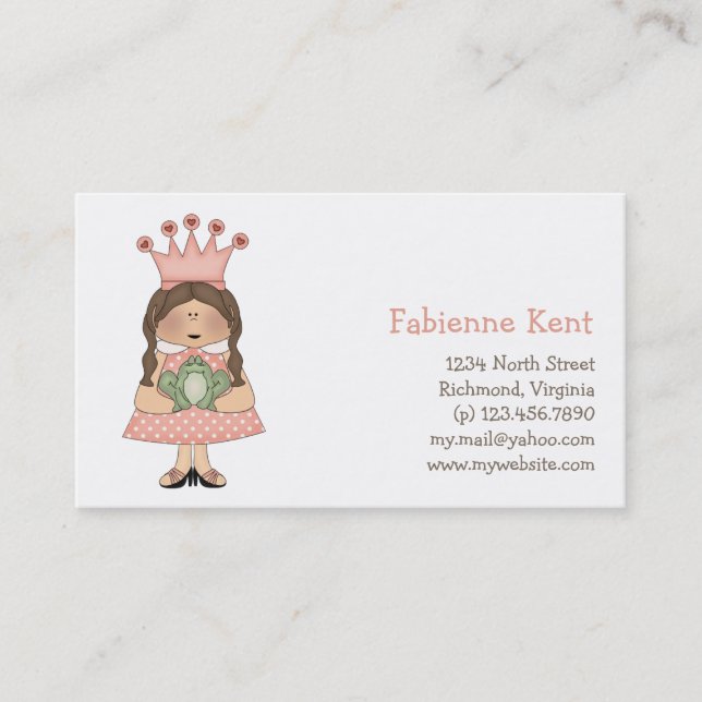 Pink Princess · Princess & Frog Business Card (Front)