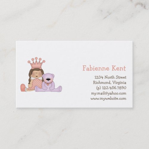 Pink Princess · Princess &amp; Teddy Business Card