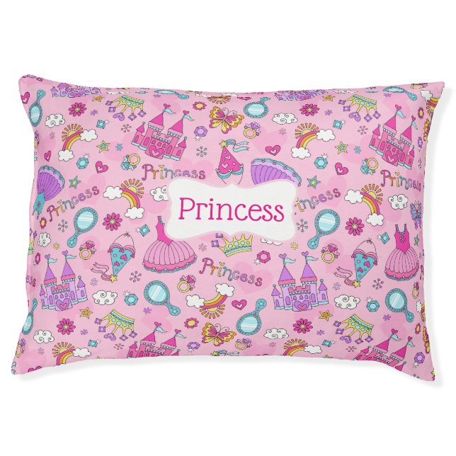 Pink Princess Pup Indoor Dog Bed (Front)