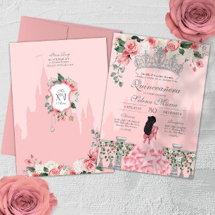 Pink Princess Quinceañera Invitation