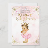 Pink Princess Sparkle Tutu & Crown Baby Shower Invitation (Back)