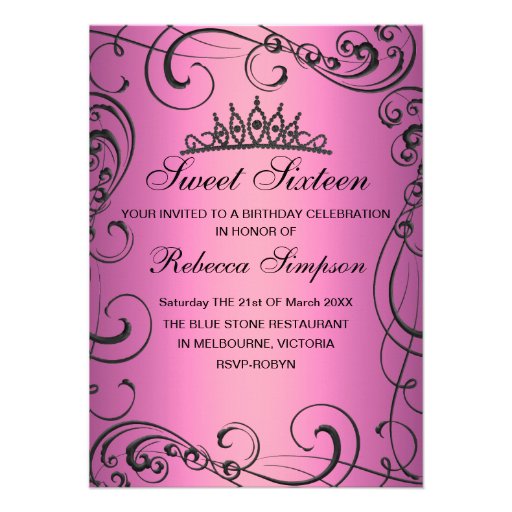 Princess Sweet Sixteen Invitations 9