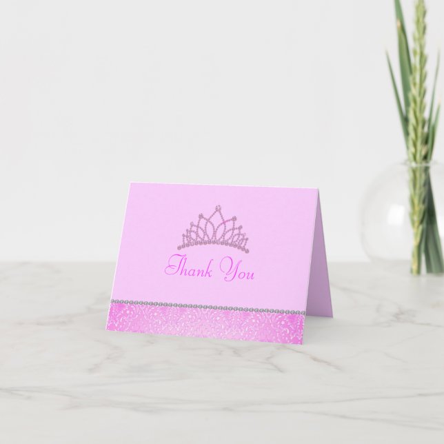 Pink Princess Thank You Card (Front)