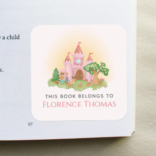 Pink Princess 'This Book Belongs' Girls Bookplate