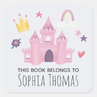 Pink Princess 'This Book Belongs' Kids Bookplate