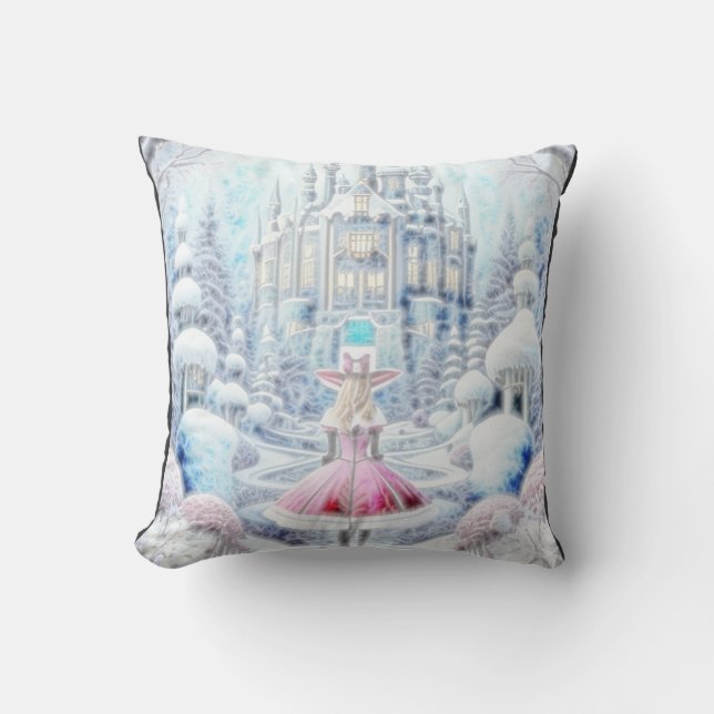 Pink Princess Throw Pillow (Front)
