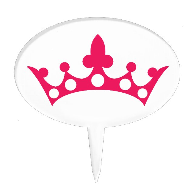 Pink Princess Tiara Cake Topper (Front)
