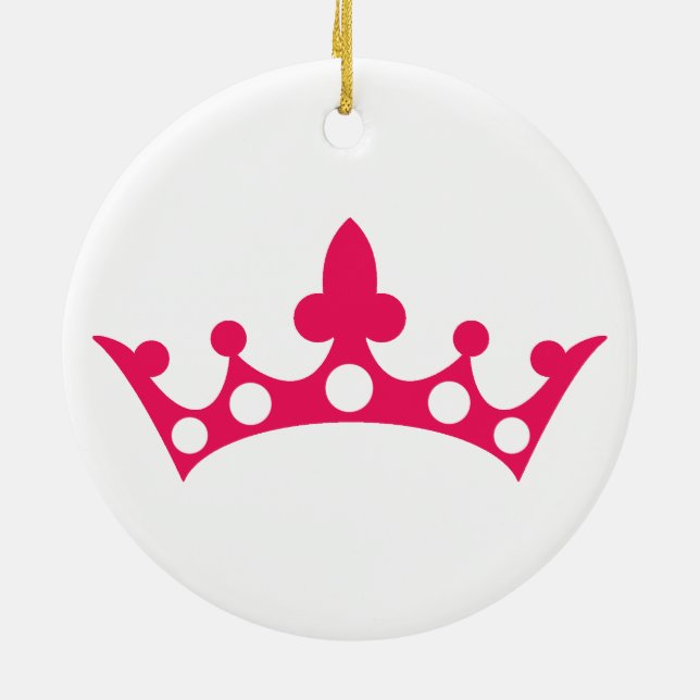 Pink Princess Tiara Ceramic Ornament (Back)