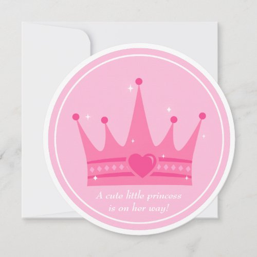 Pink Princess Tiara Crown Baby Girl Shower Party Invitation