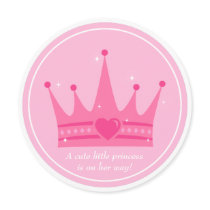 Pink Princess Tiara Crown Baby Girl Shower Party Invitation