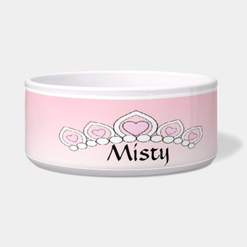 Pink Princess Tiara Dog Bowl