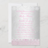 Pink Princess Tiara Lace Baby Shower Invitation (Back)