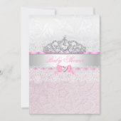 Pink Princess Tiara Lace Baby Shower Invitation (Front)