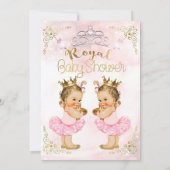 Pink Princess Tutu & Crown Twin Girls Baby Shower Invitation (Back)