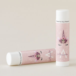 Pink Princess Unicorn Rose Gold Blush Pink Glitter Lip Balm