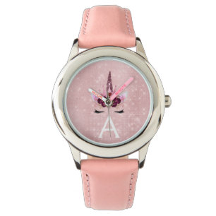 Pink Princess Unicorn Rose Gold Blush Pink Glitter Watch