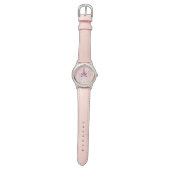 Pink Princess Unicorn Rose Gold Blush Pink Glitter Watch (Flat)
