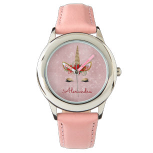 Pink Princess Unicorn Rose Gold Pink Christmas Watch