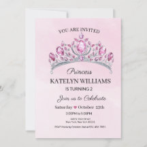 Pink Princess Watercolor Birthday