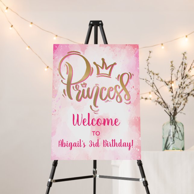 Pink Princess Welcome Sign (In Situ (Stand))
