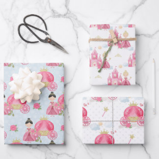 Pink Princess Wrapping Paper Sheets