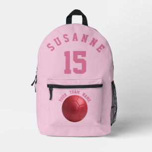 Pink Print Cut Sew Bag Soccer sport Girl school