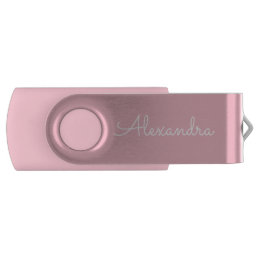 Pink Print Monogram USB Thumb Drive