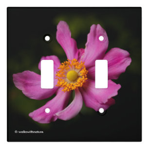 Pink "Prinz Heinrich" Japanese Anemone Flower Light Switch Cover