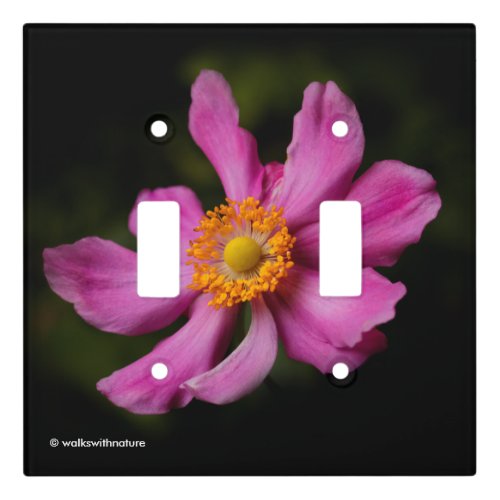 Pink Prinz Heinrich Japanese Anemone Flower Light Switch Cover