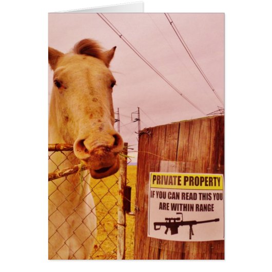 Pink Private Property Horse Cards (Front)