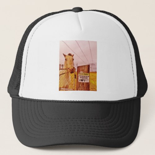 Pink Private Property Horse Trucker Hat
