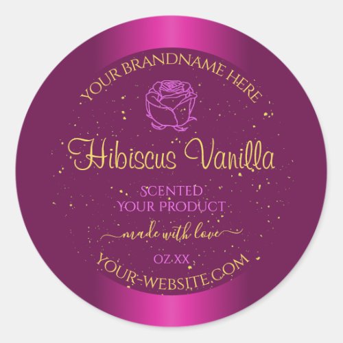 Pink Product Labels Gold Soft Glitter Rose Graphic