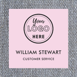 Pink Professional Custom Logo Employee Name Tag