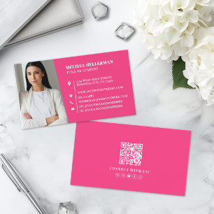 Pink Professional Photo Business Card