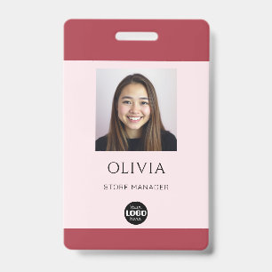 Pink Professional Small Business Photo Logo Badge