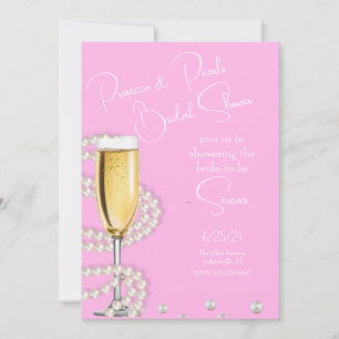 Pink Prosecco and Pearls Bridal Shower Invitation