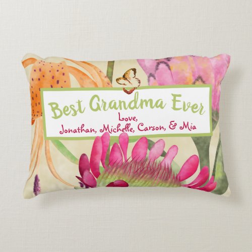 Pink Protea Orange Lily Mothers Day Throw Pillow