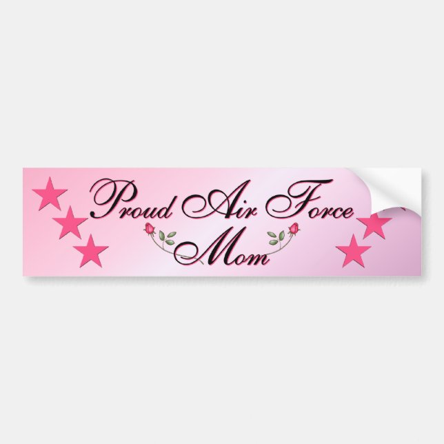 Pink & Proud Air Force Mom Bumper Sticker (Front)