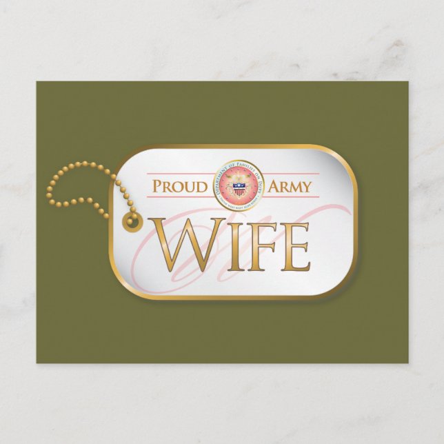Pink Proud Army Wife Postcard (Front)