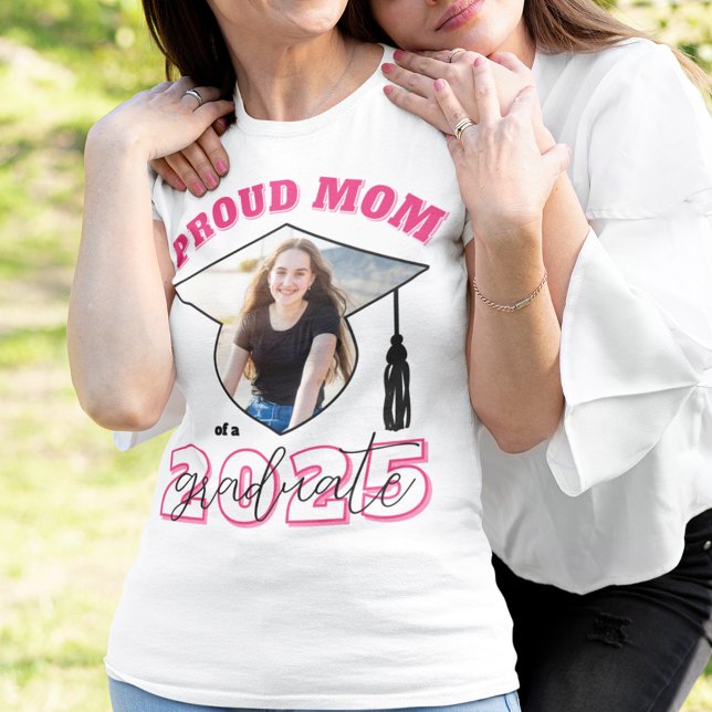 Pink Proud Mom of a Graduate Photo T-Shirt (Creator Uploaded)