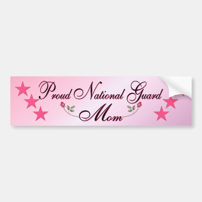 Pink & Proud National Guard Mom Bumper Sticker (Front)