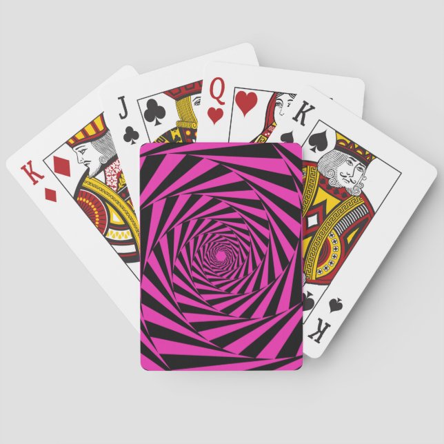 Pink Psychedelic Illusion Poker Cards (Back)