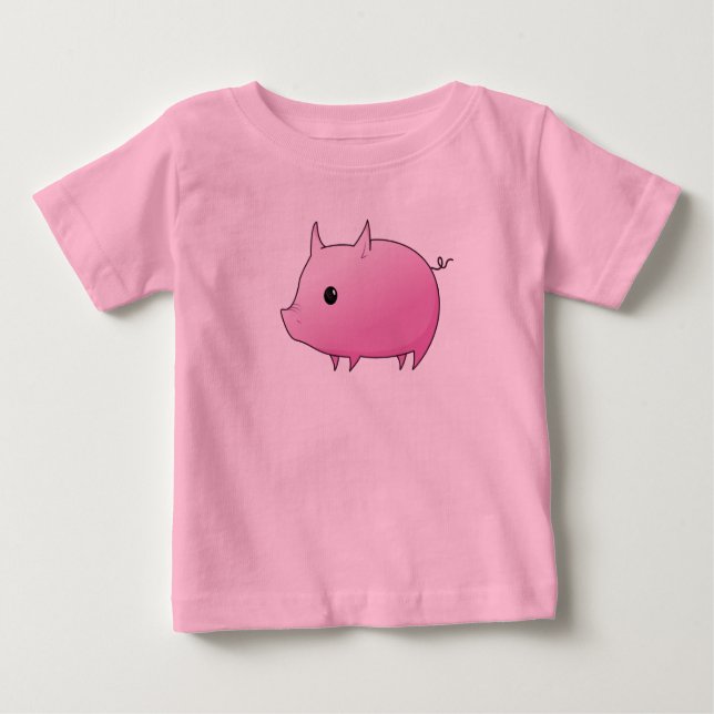 Pink Pudgy Piglet Baby Tee (Front)