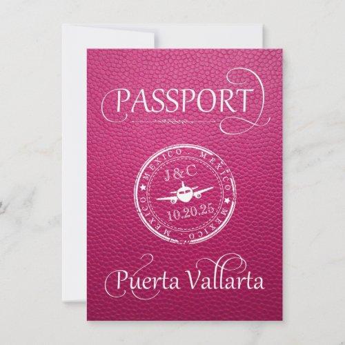 Pink Puerta Vallarta Passport Save The Date