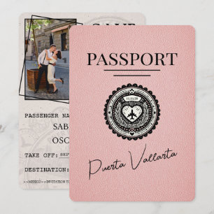 Pink Puerta Vallarta Passport Save The Date