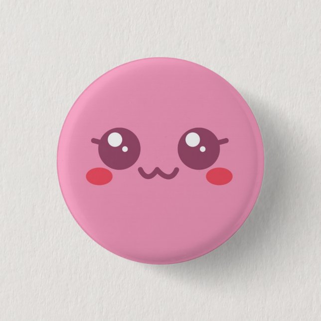 Pink Puff Face Button Vers 2 (Front)